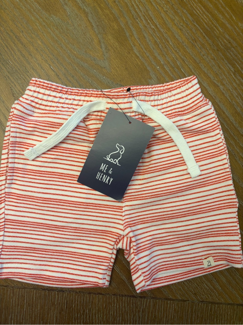 Me & Henry Red Stripe Knit Kids Shorts